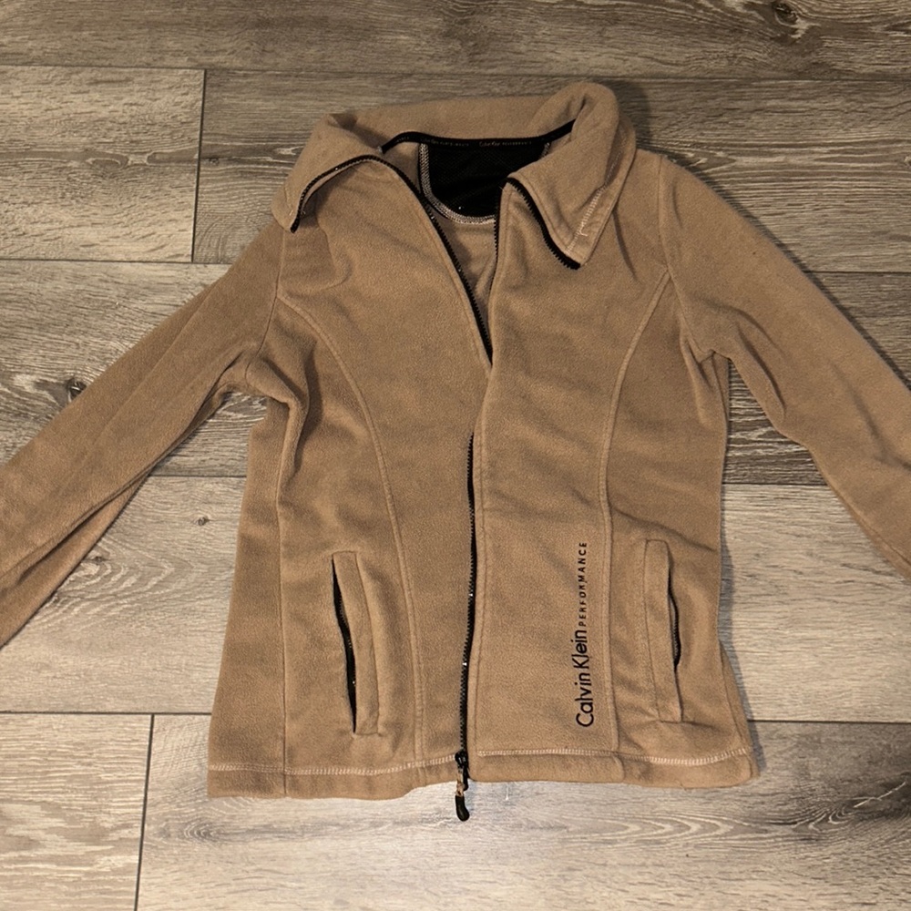Calvin Klein Performance, light brown zip up size women’s small